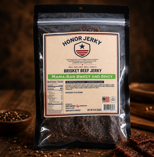 Mama-San Sweet and Spicy 9oz Large Bag Brisket Beef Jerky